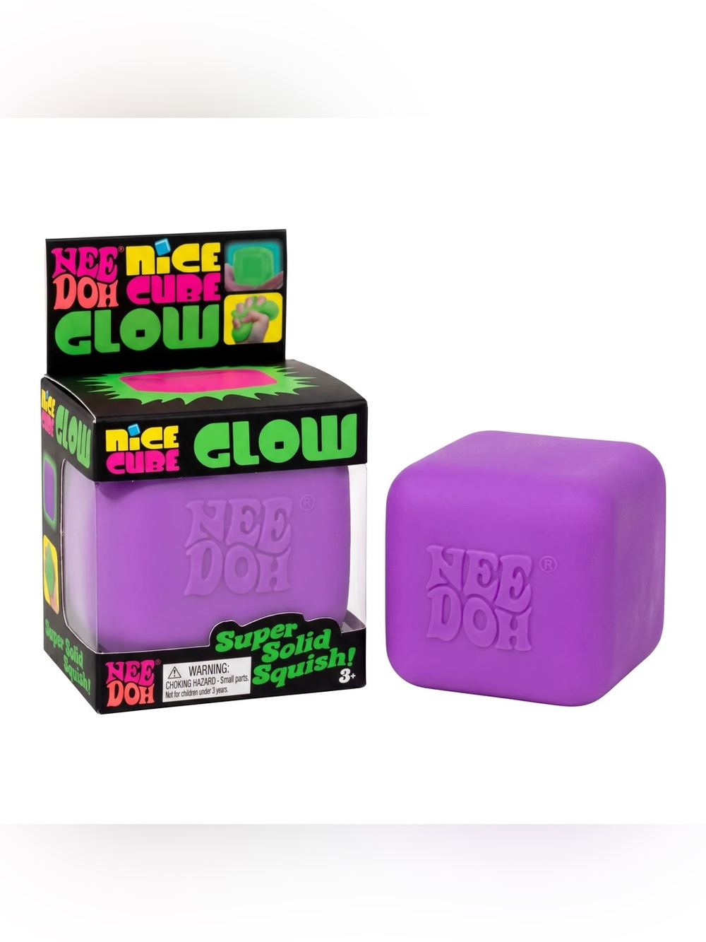 NeeDoh Nice Cube Glow Purple Squishy Toy